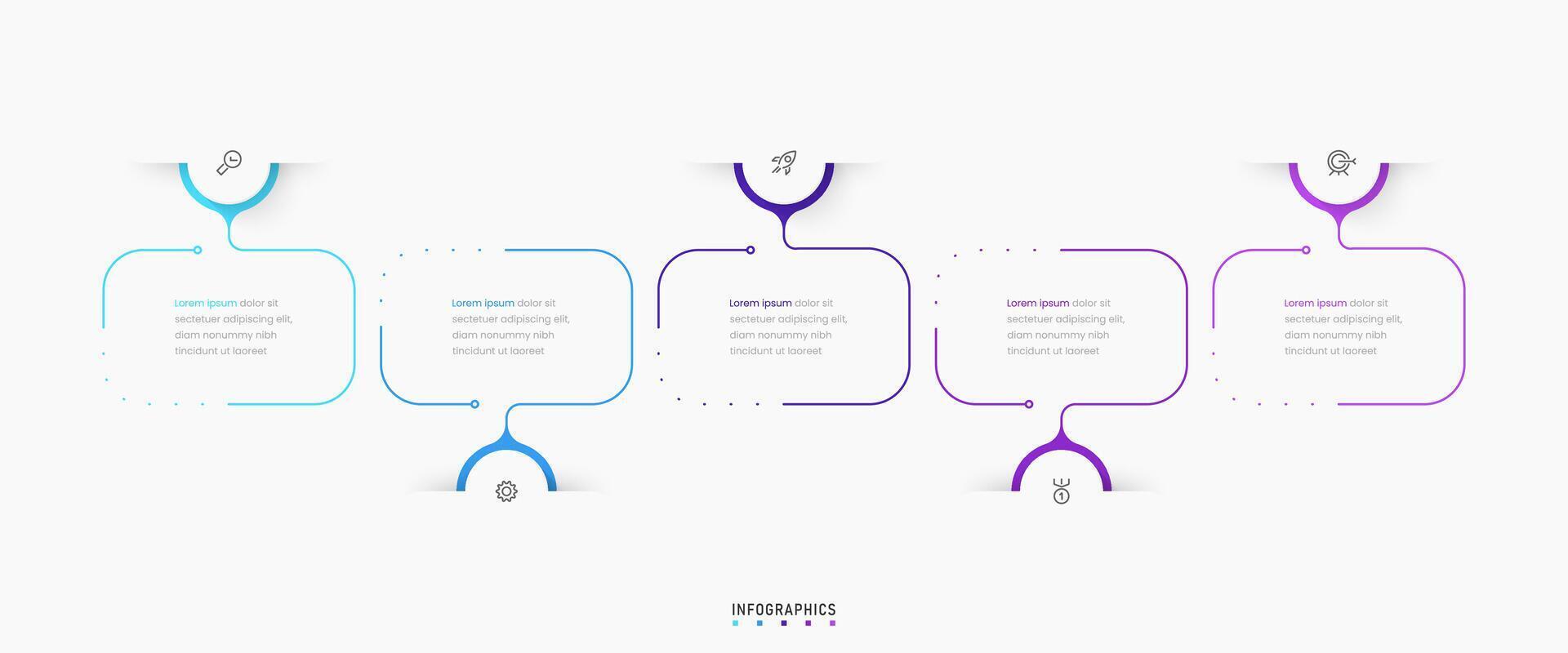Infographic label design template with icons and 5 options or steps. Can be used for process diagram, presentations, workflow layout, banner, flow chart, info graph. vector