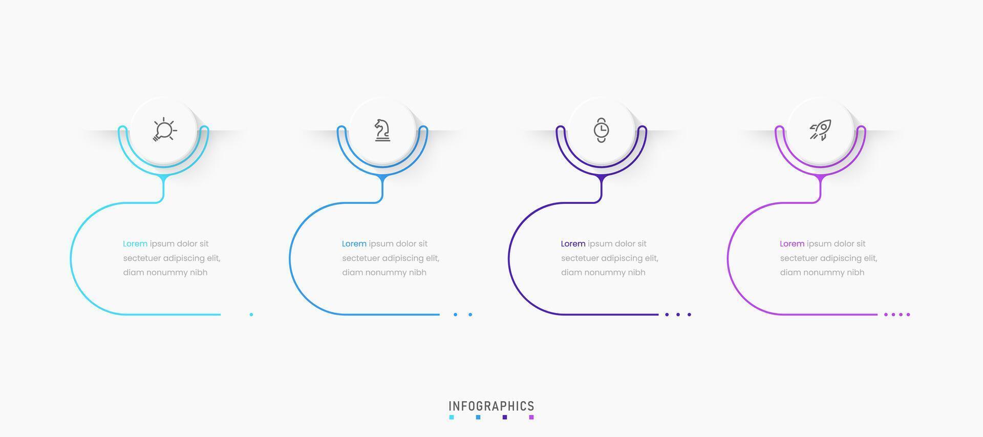 Infographic label design template with icons and 4 options or steps. Can be used for process diagram, presentations, workflow layout, banner, flow chart, info graph. vector