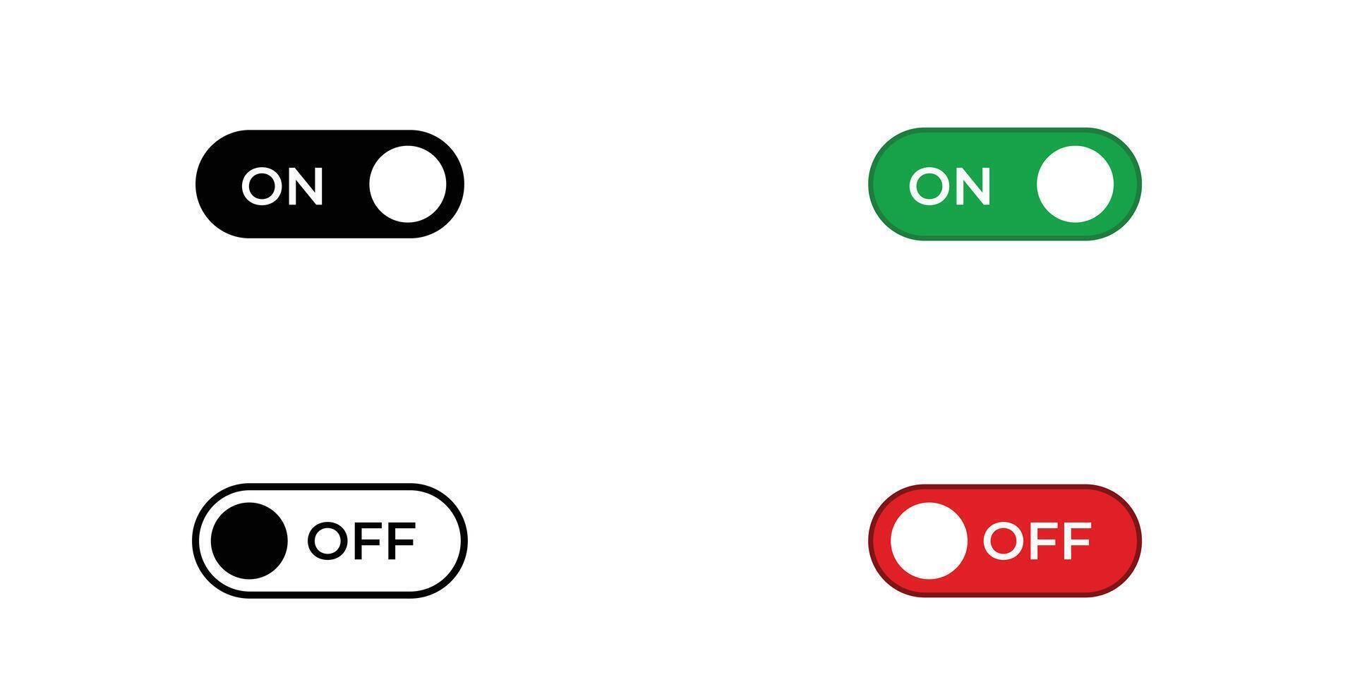On off switch buttons icon set vector