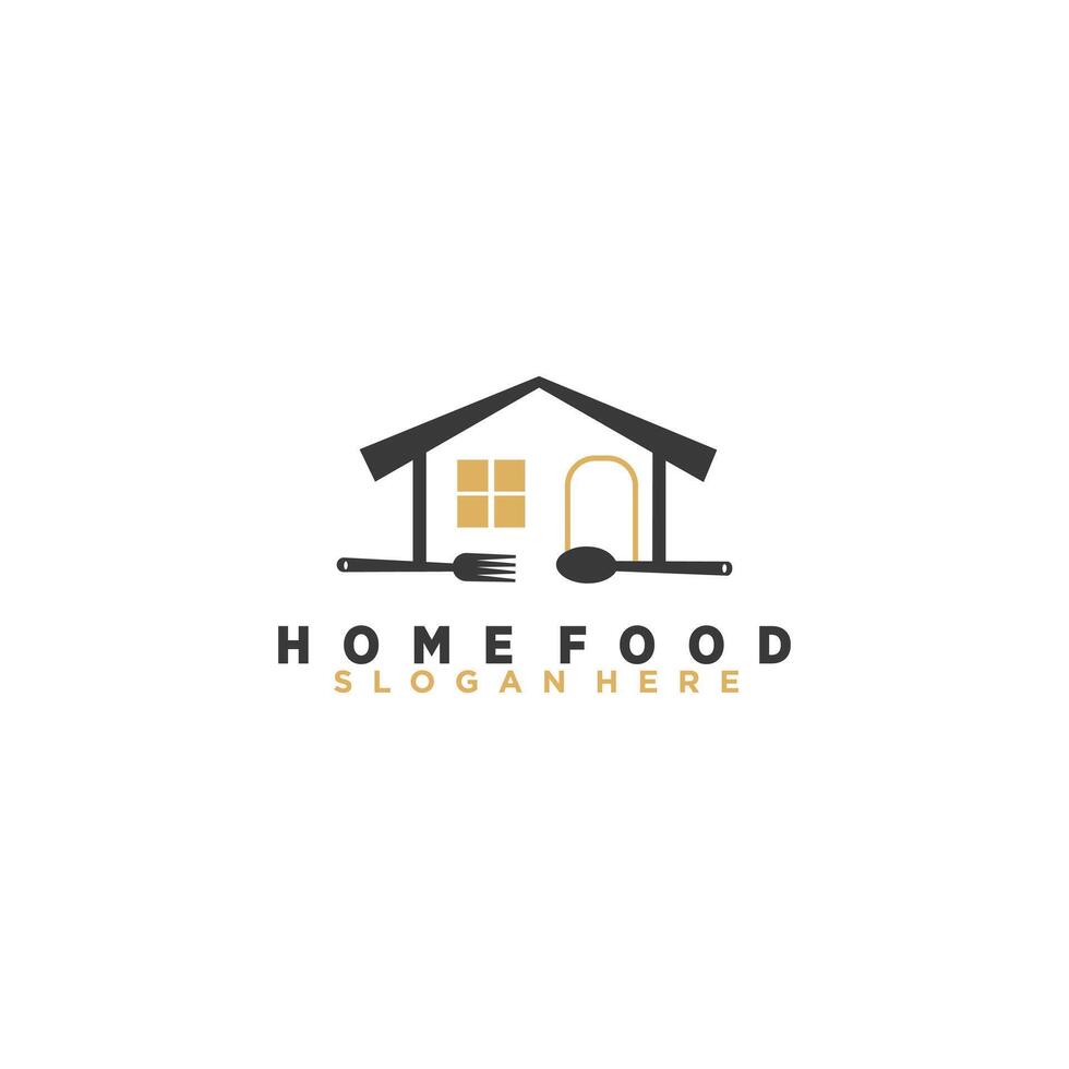 house logo with creative food concept and business design premium vector