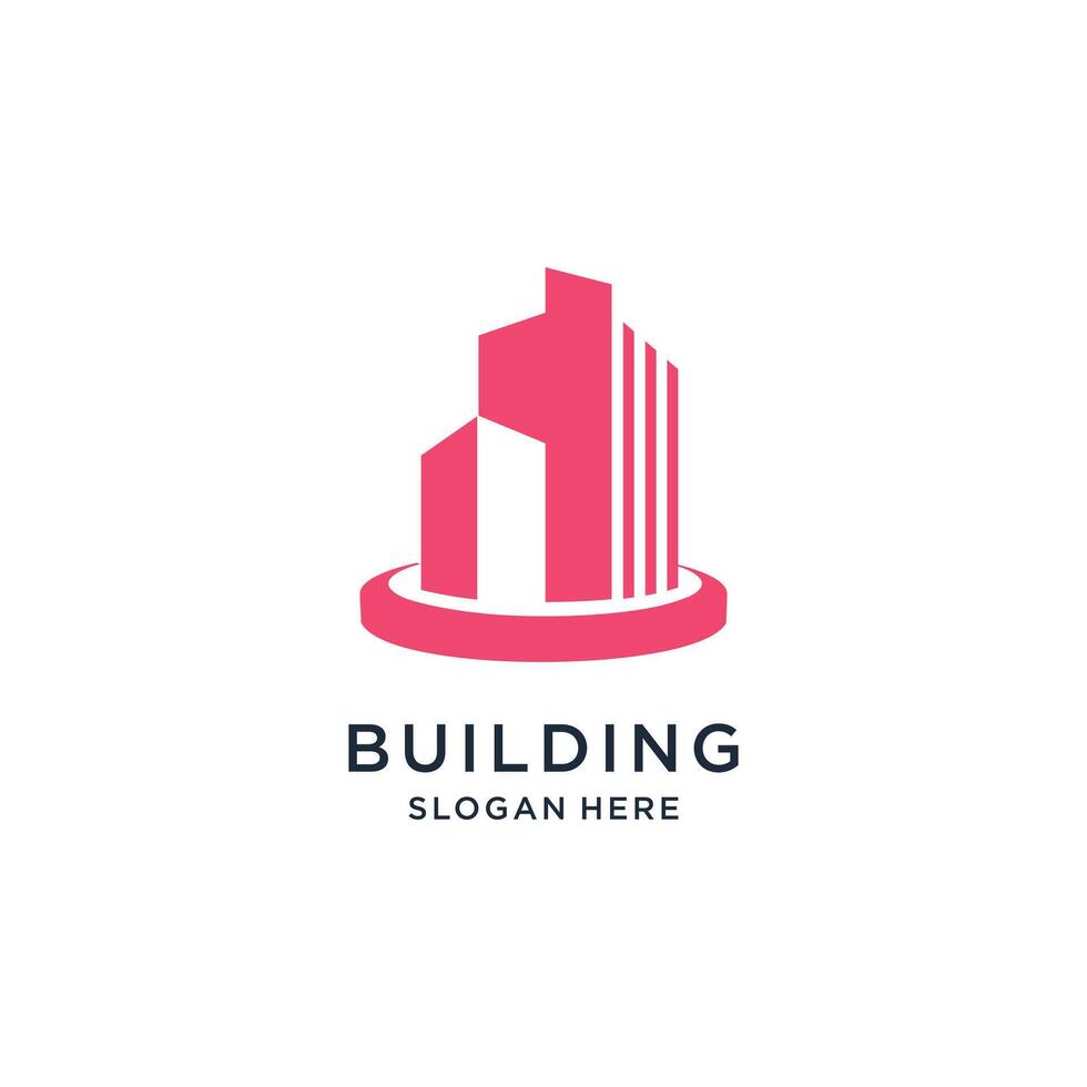 Building logo idea with abstract concept design Premium vector