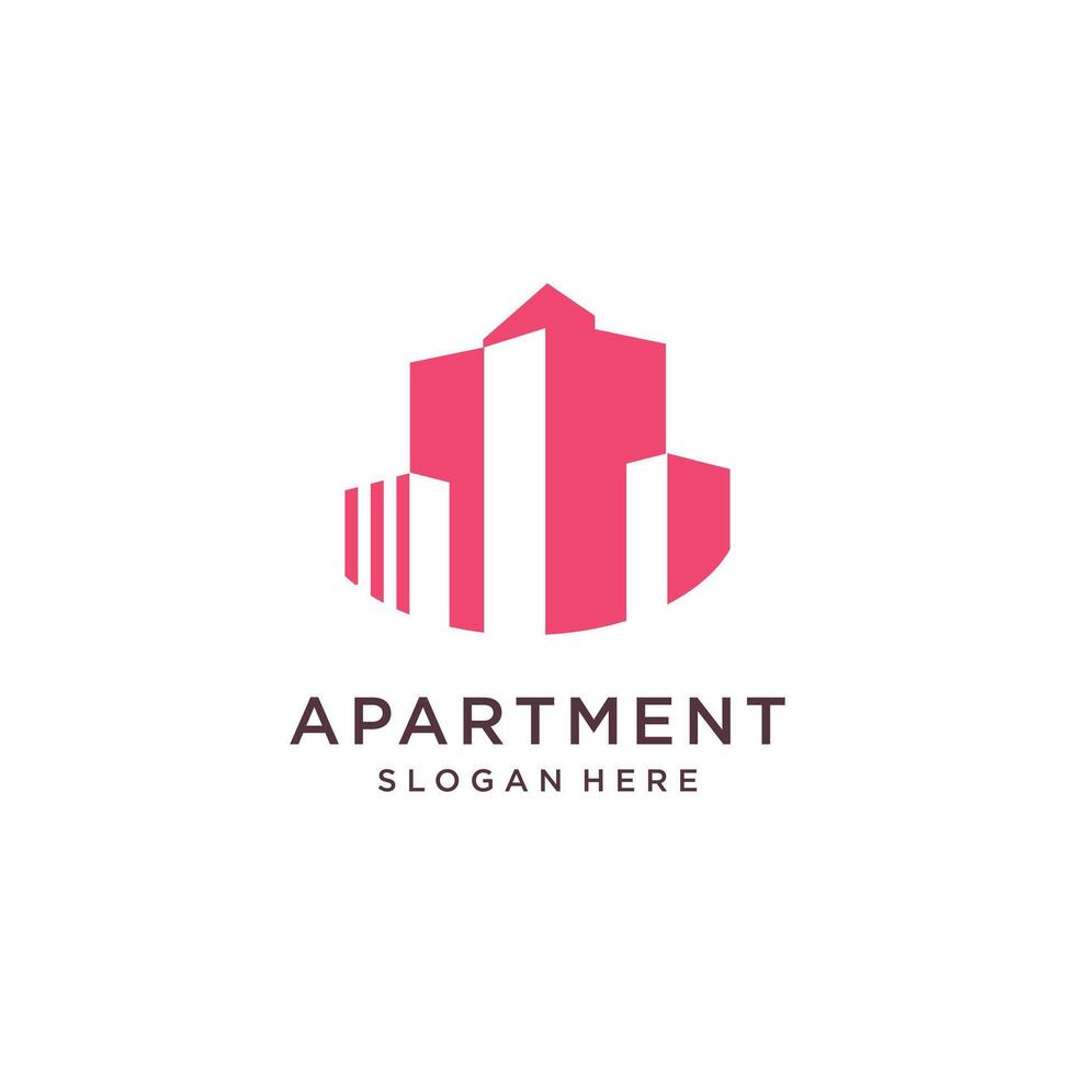 Building logo idea with abstract concept design Premium vector