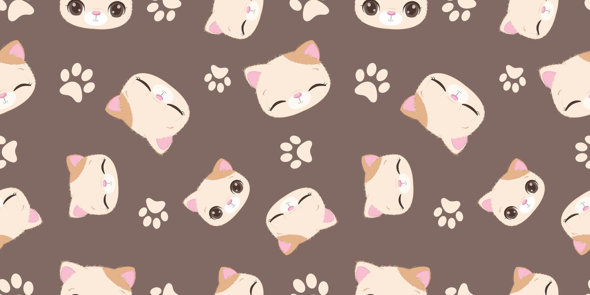 Cute baby animals seamless pattern vector