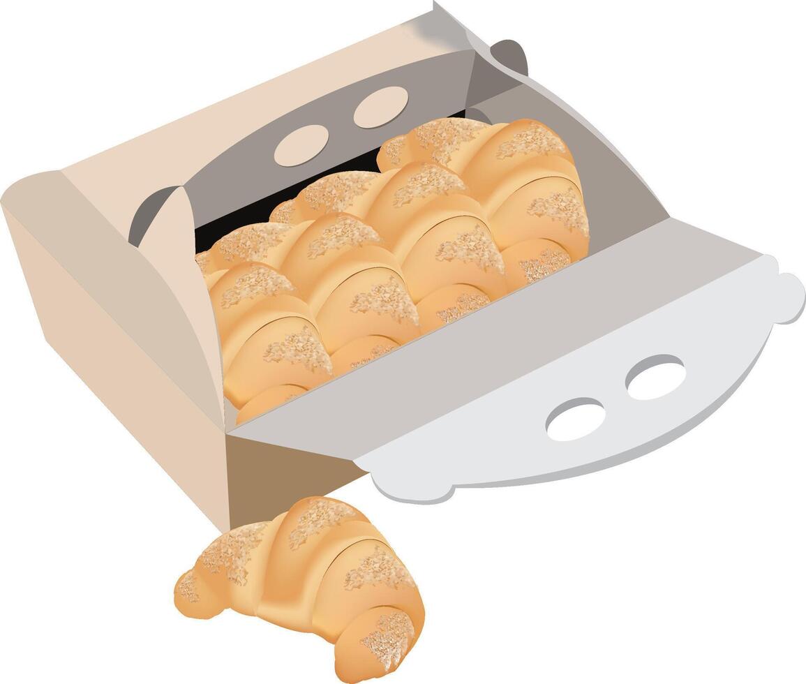 box of croissants vector