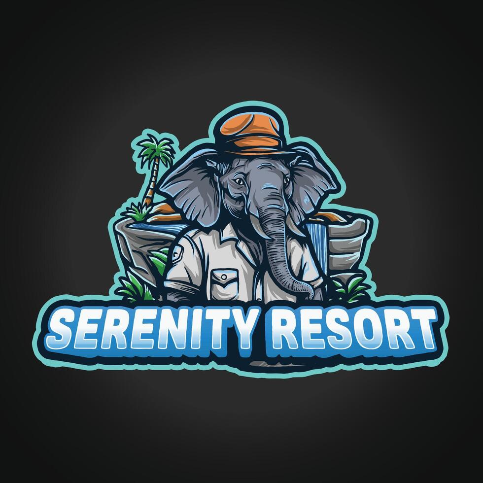 Modern Elephant Mascot Safari Zoo Park Logo vector