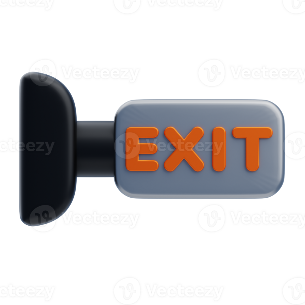Exit Sign 3D Icon. Exit arrow sign 3d icon png