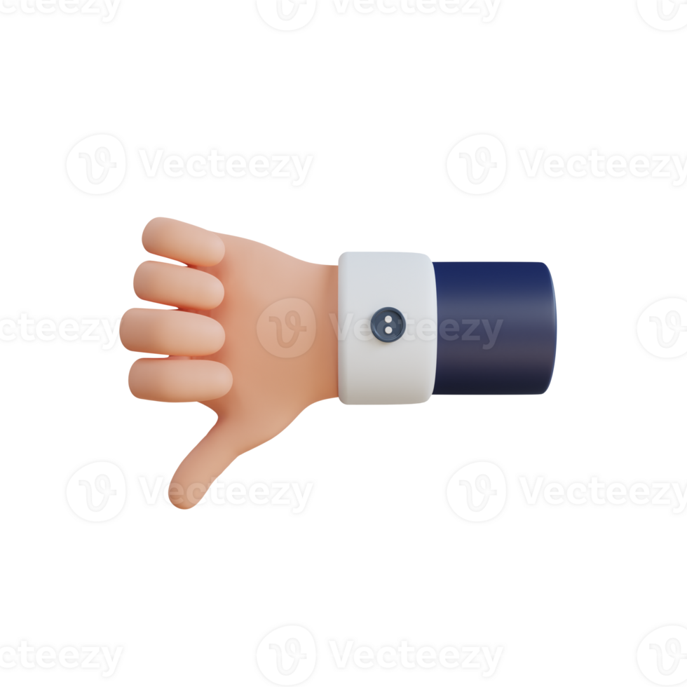 Dislike Hand Gesture 3D Icon png