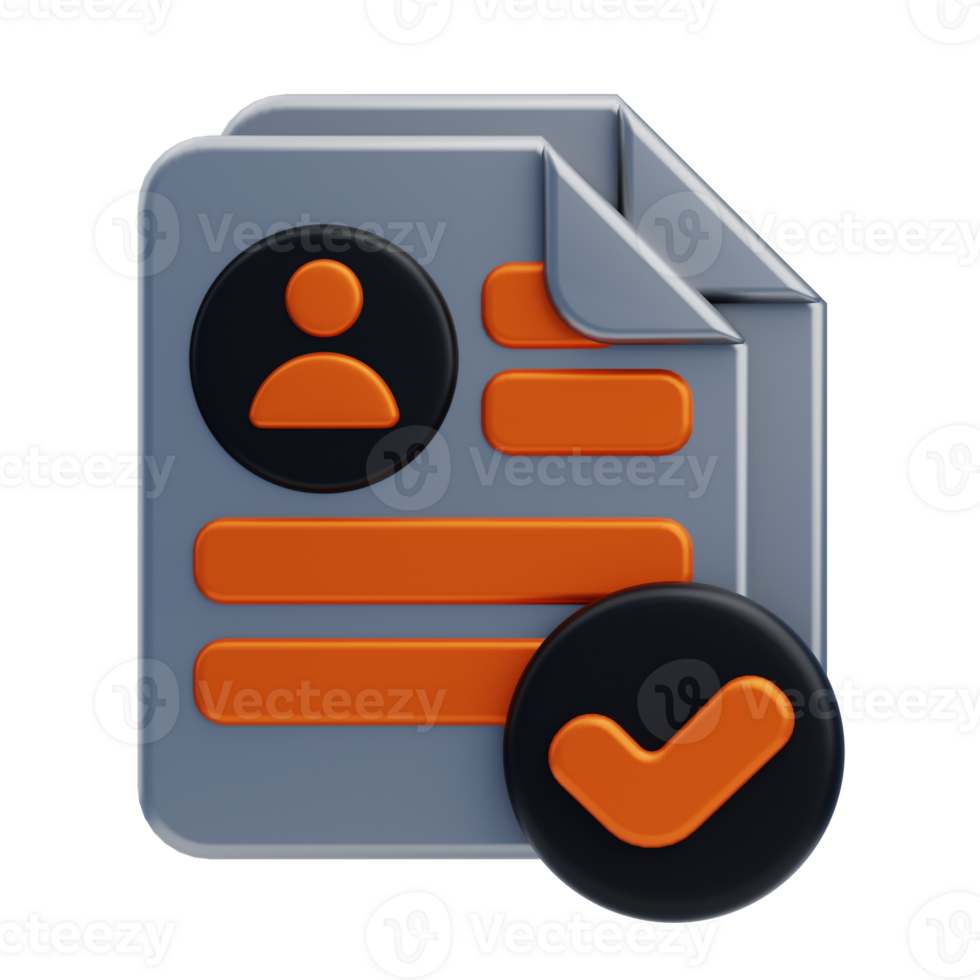 Approved Profile 3D Icon. Approved User Profile 3D Icon png