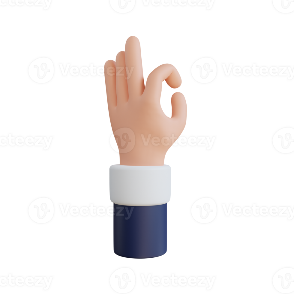 Ok Hand Gesture 3D Icon png