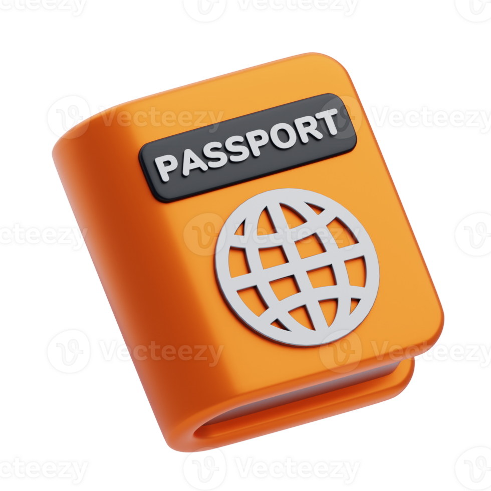 Passport 3D Icon. Vacation and Travel Concept png