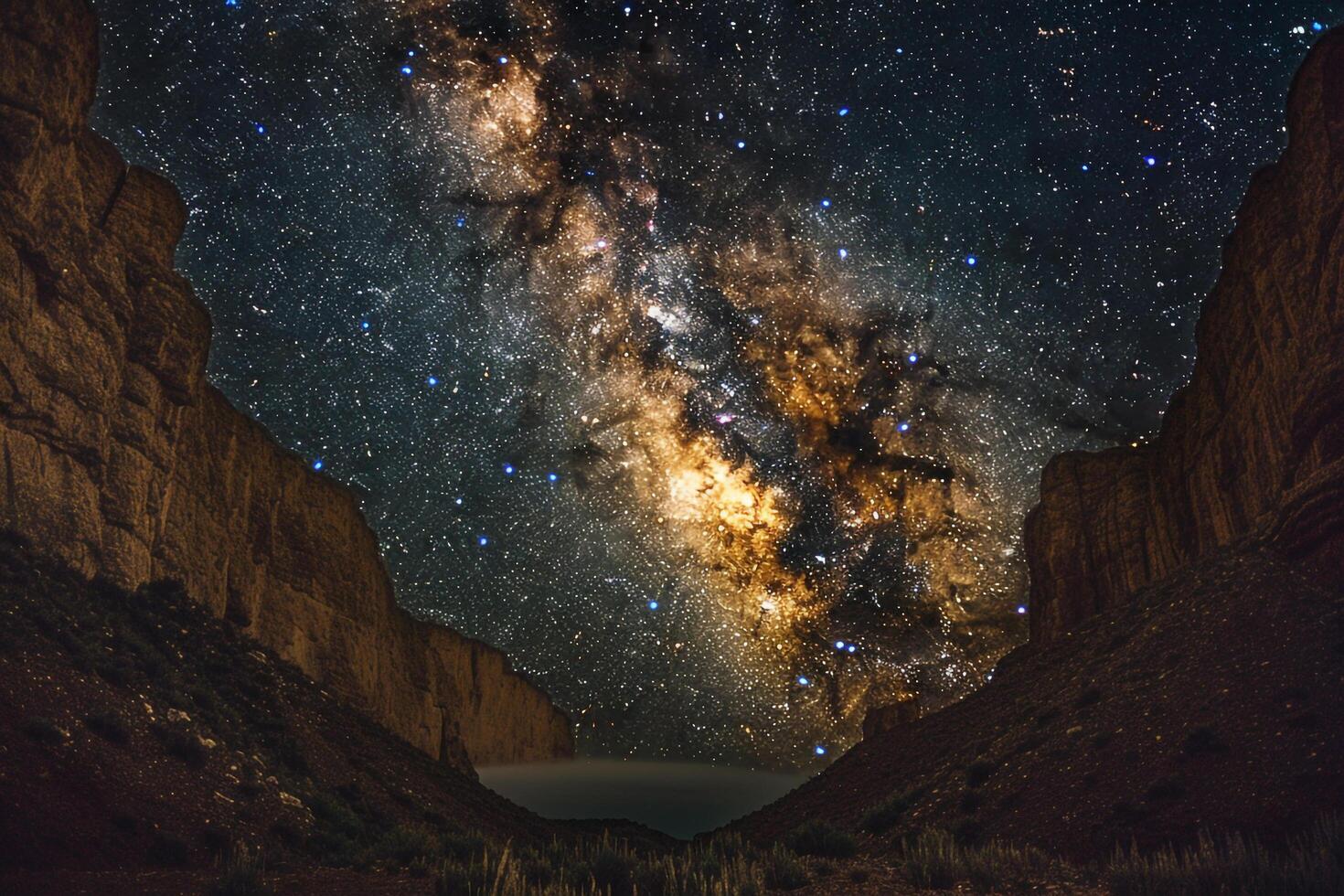 Milky Way Over Canyon Background photo