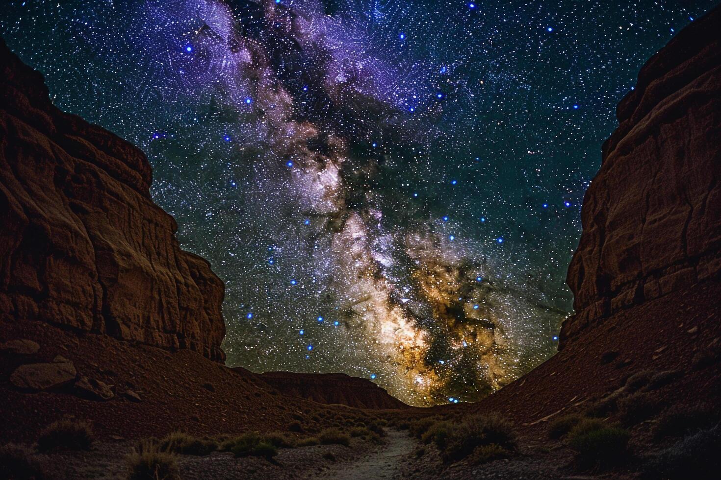 Milky Way Above the Canyon Background photo