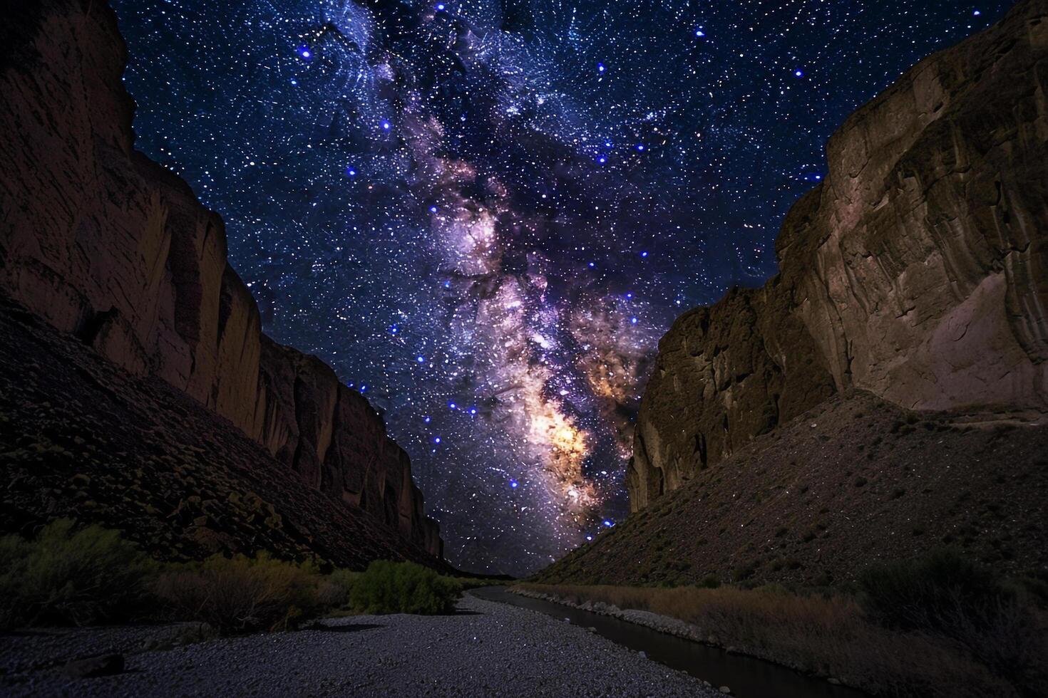 Milky Way Over the Canyon Background photo