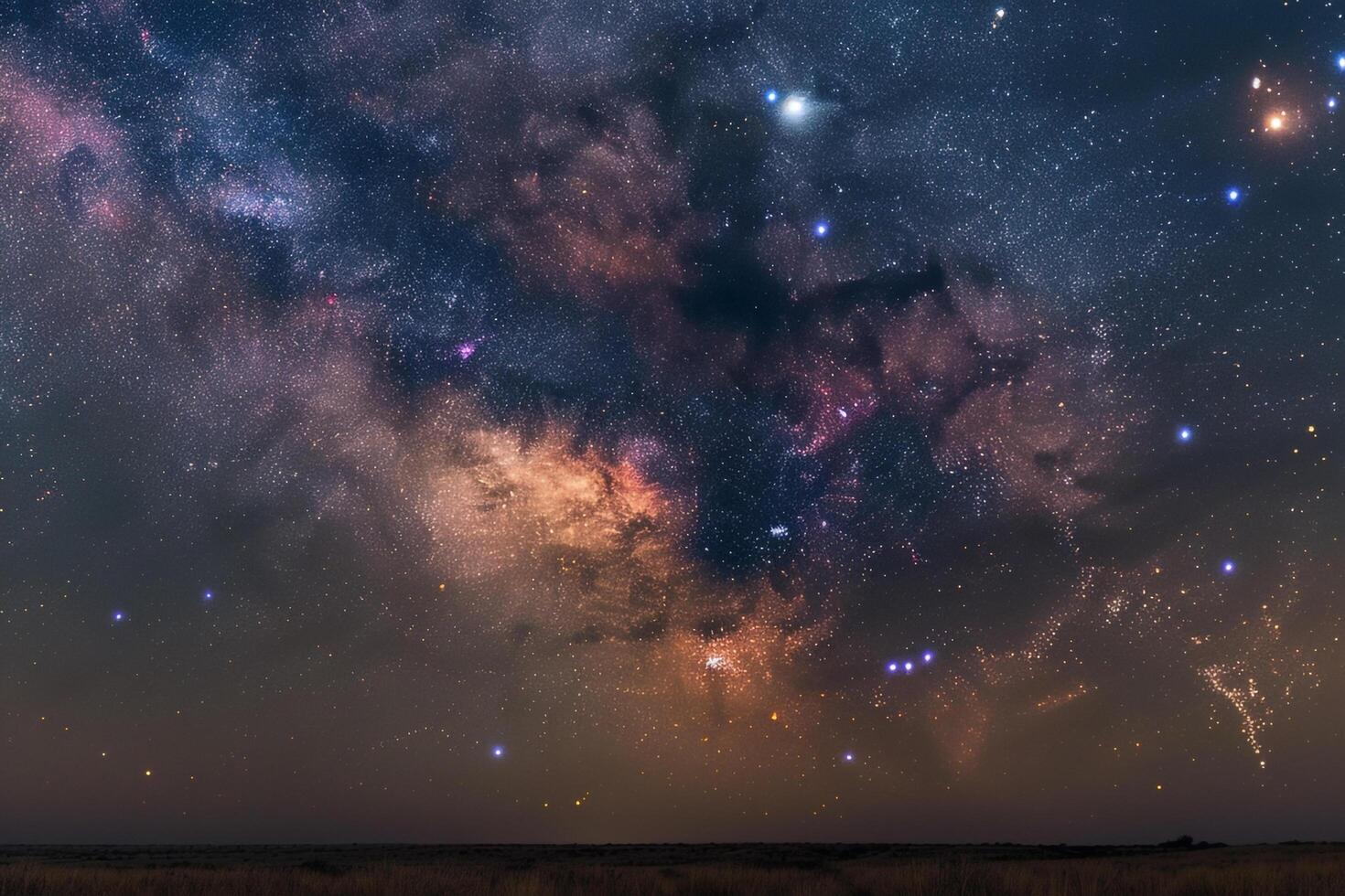 Milky Way Galaxy in the Night Sky Background photo