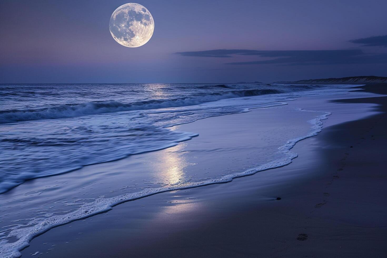 lleno Luna terminado el Oceano antecedentes foto