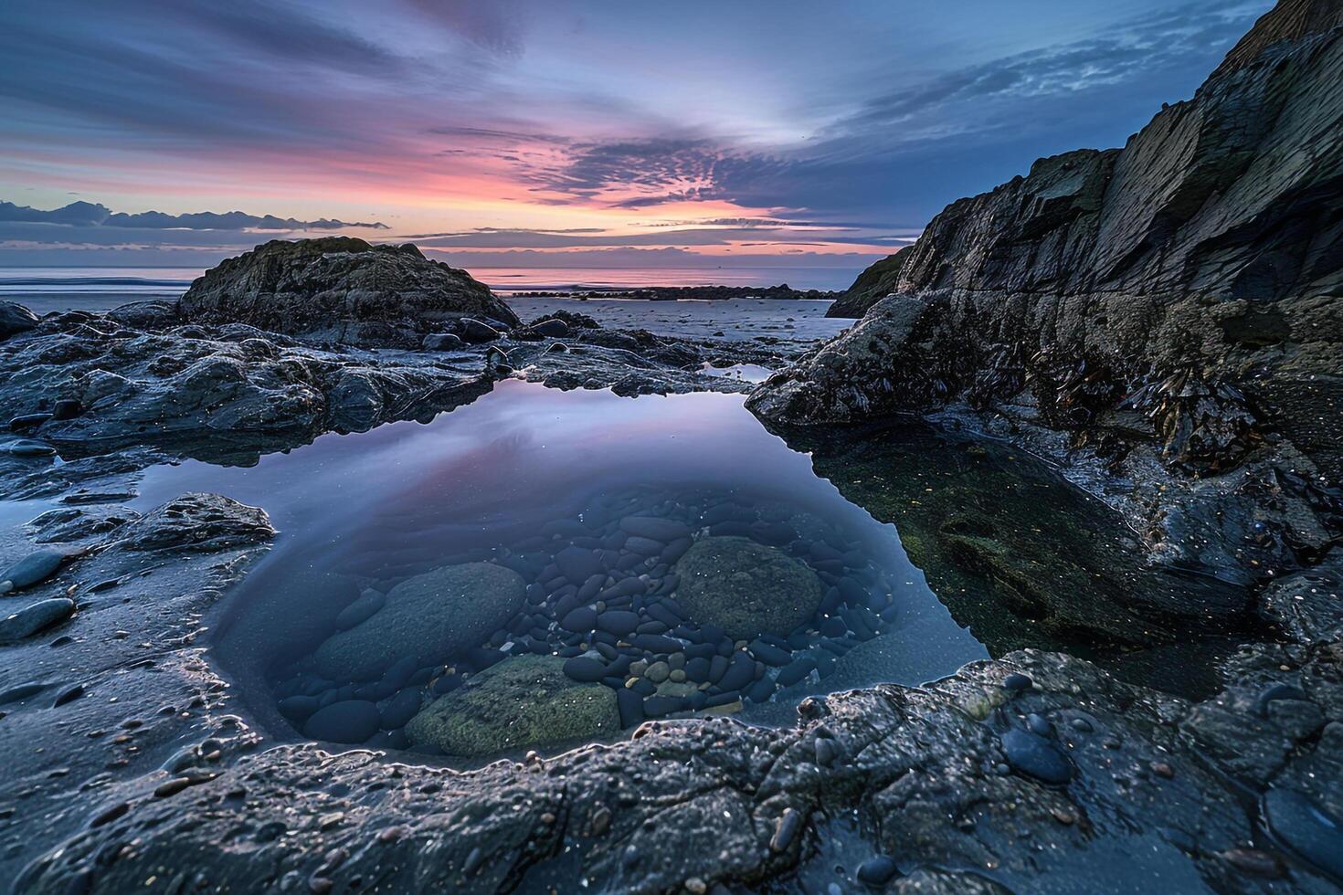 A Rocky Beach, Background of a Rocky Beach photo