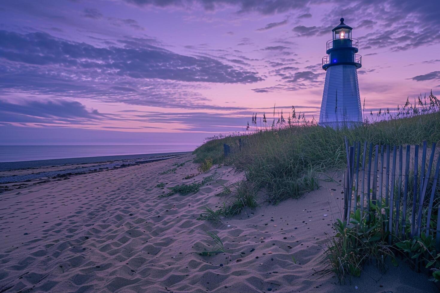 A Lighthouse Sits on the Sand Next to a Beach, Background of a Lighthouse Sits on the Sand Next to a Beach photo