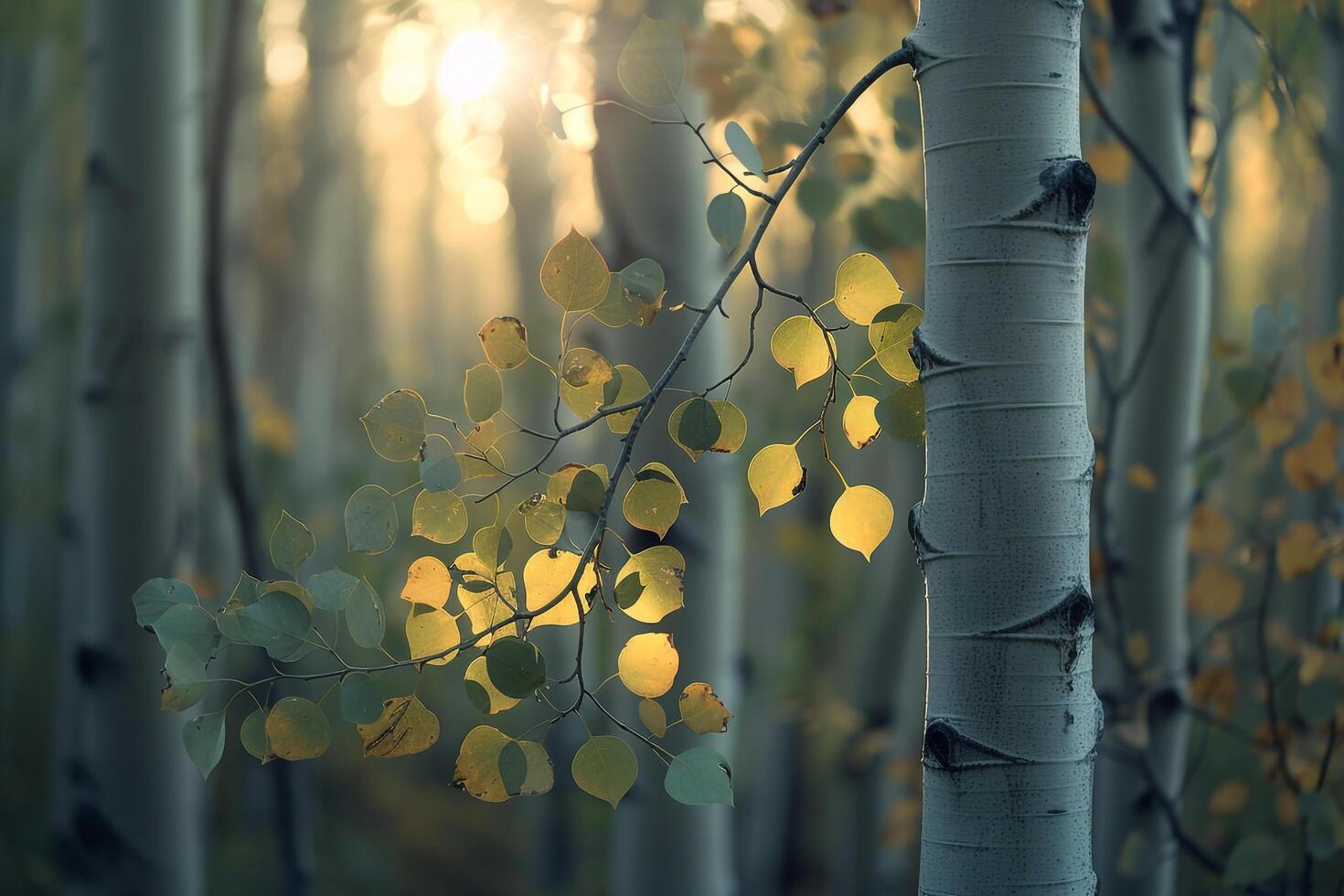 Aspen Trees in the Sun Background photo