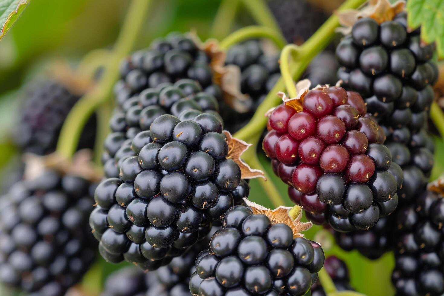 Ripe Blackberries Ready to be Picked Background photo