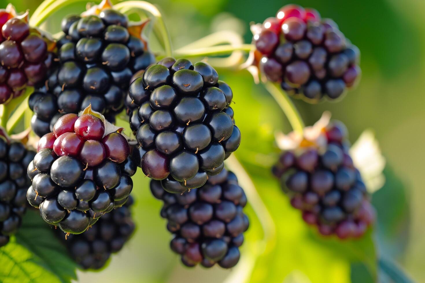 Ripe Blackberries Ready to be Picked Background photo