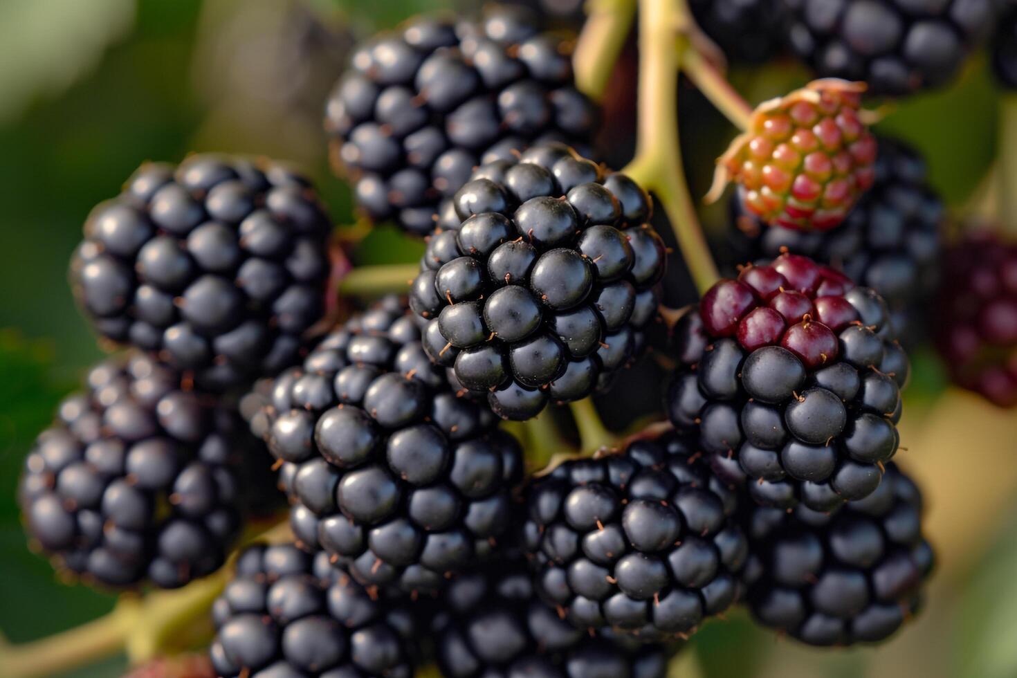 Blackberries Hanging from Tree Background photo