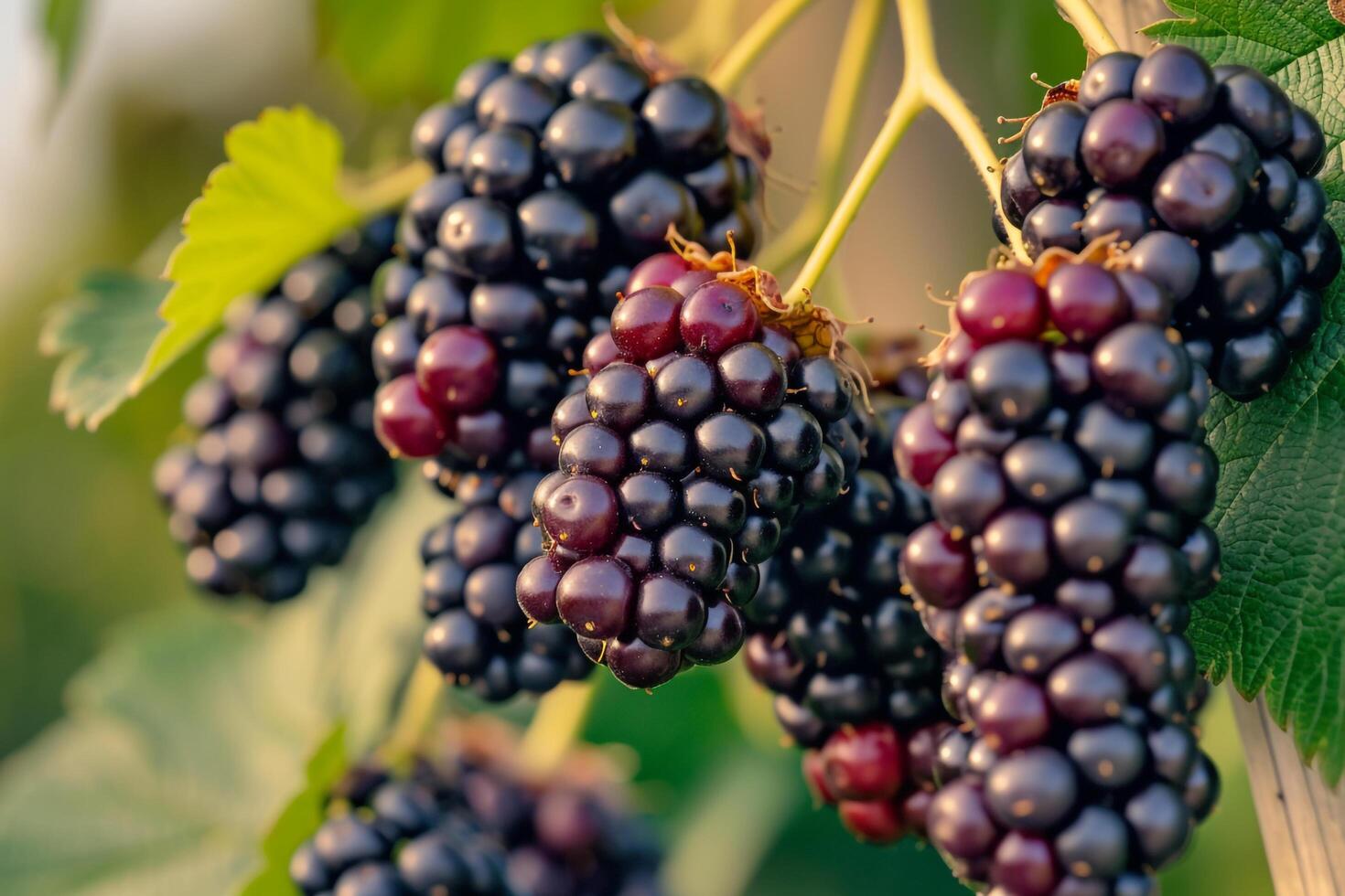Blackberries on Tree Background photo