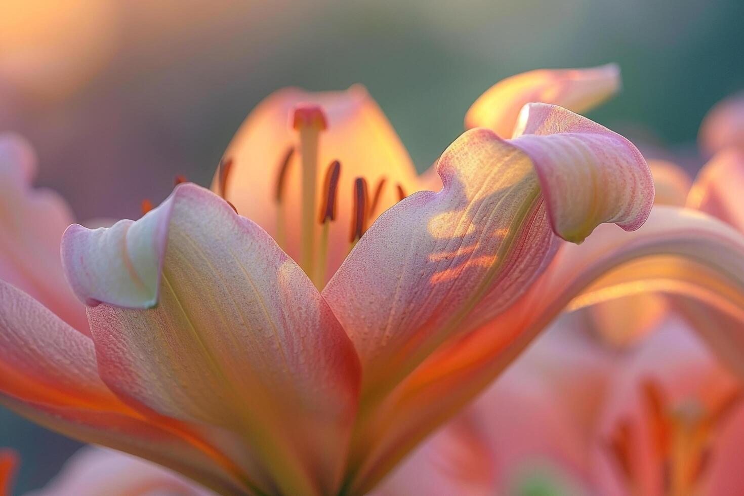 Pink Lily with Sun Background photo