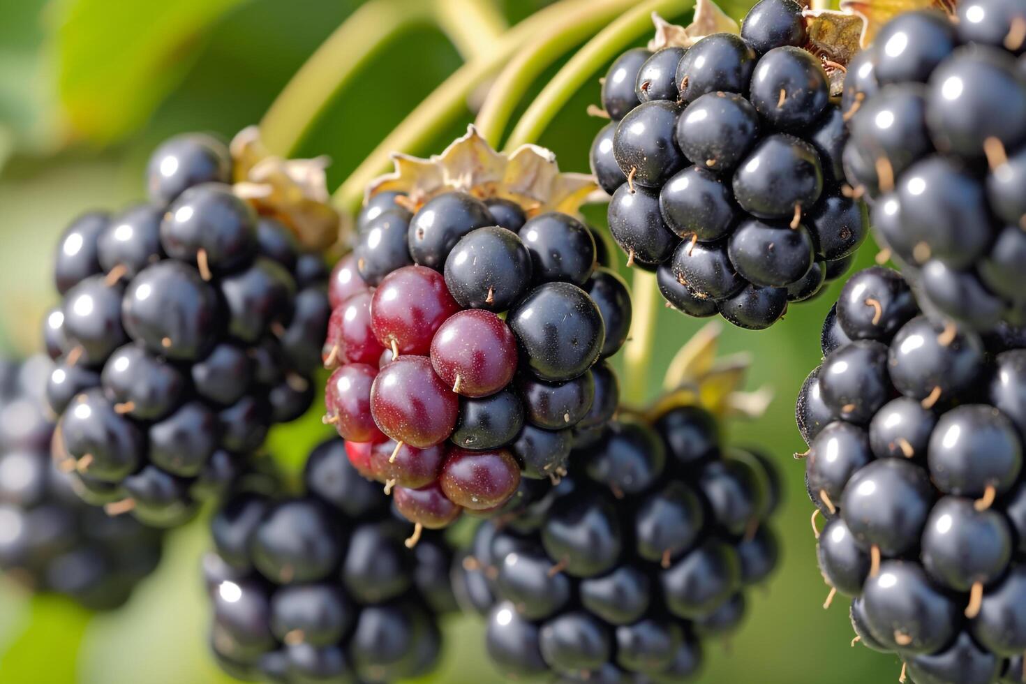 Ripe Blackberries Ready to be Picked Background photo