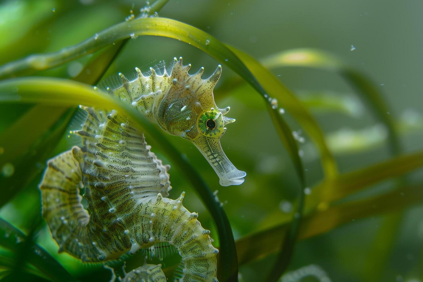 Seahorse in the Water Background photo
