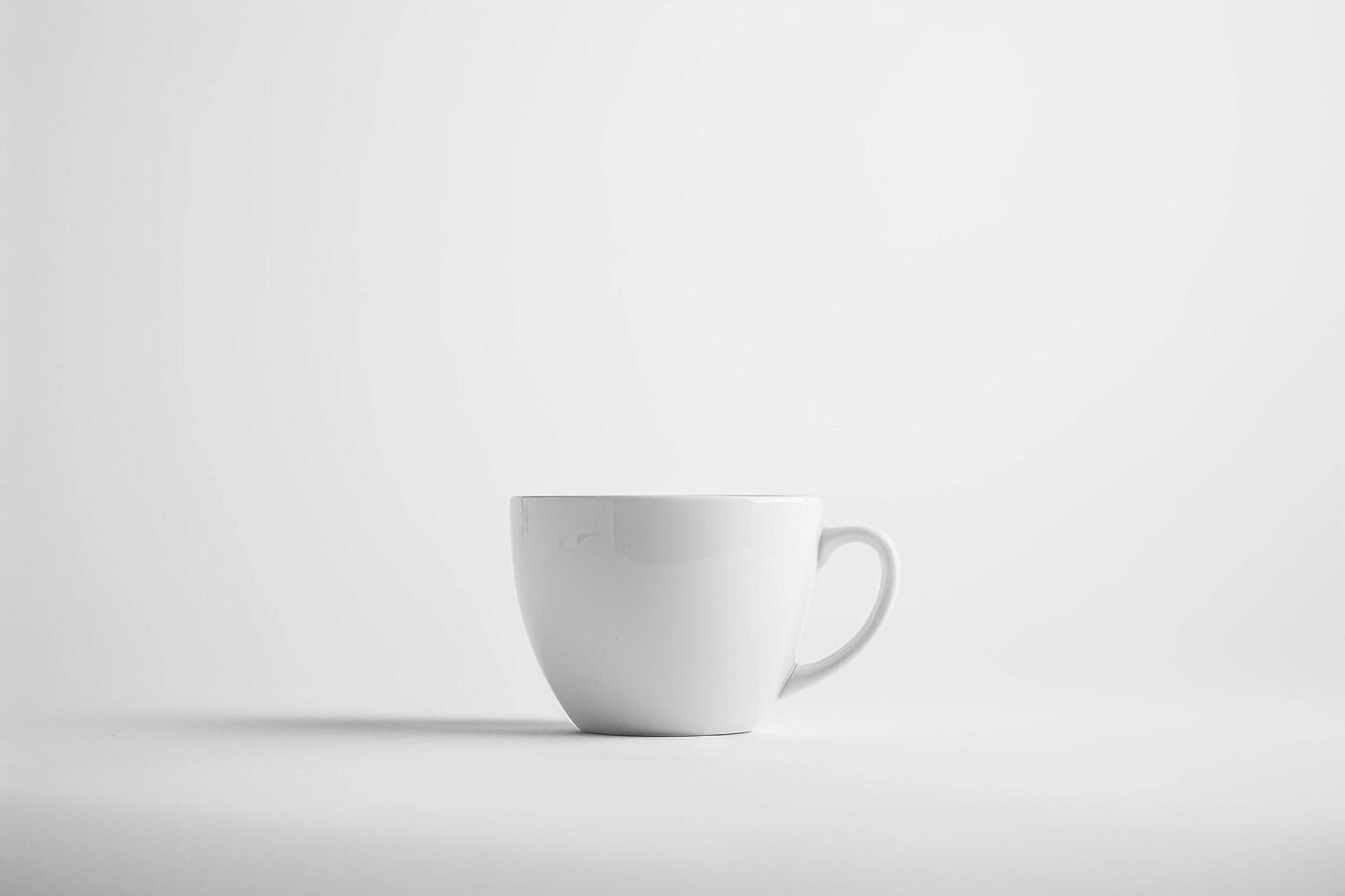 White Coffee Cup on Plain Surface Background photo