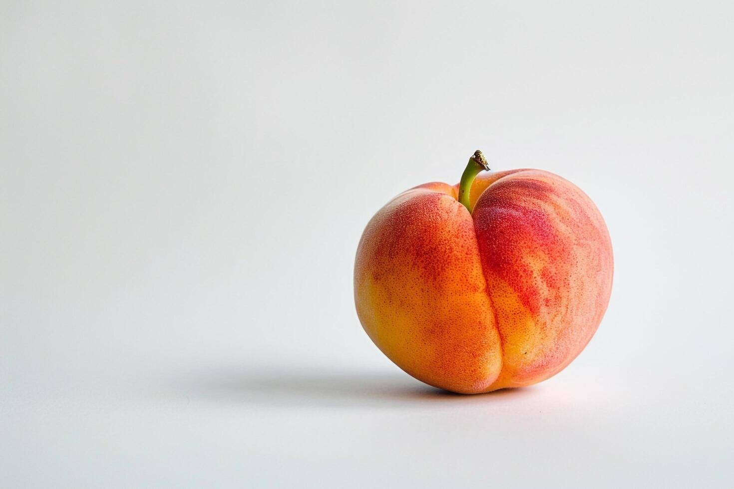 Single Peach on White Background photo