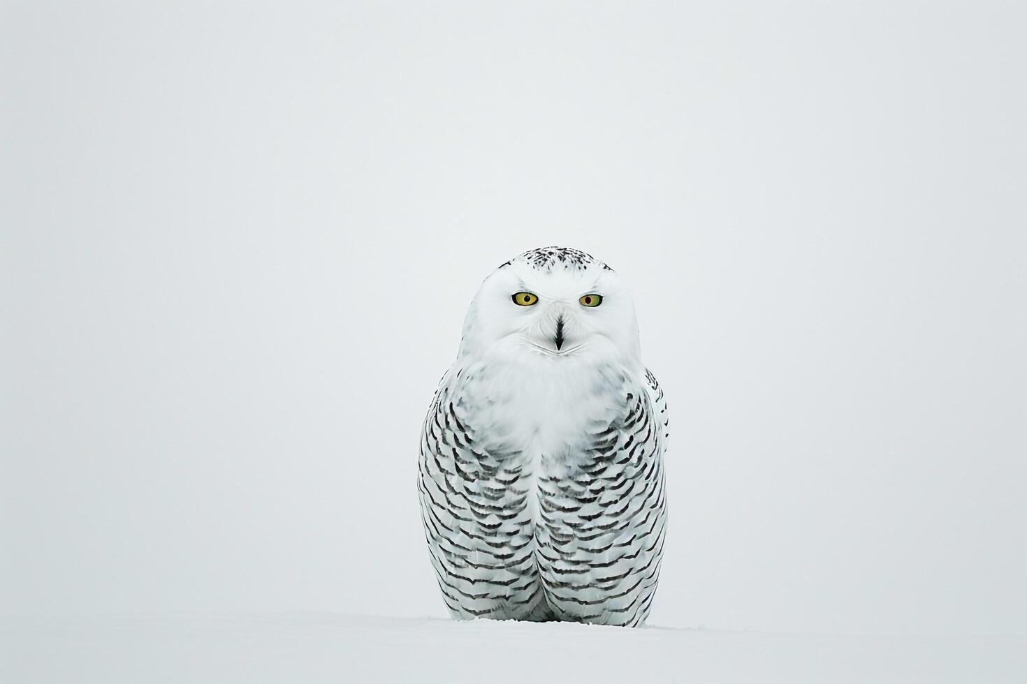 Snowy Owl in Winter Landscape photo