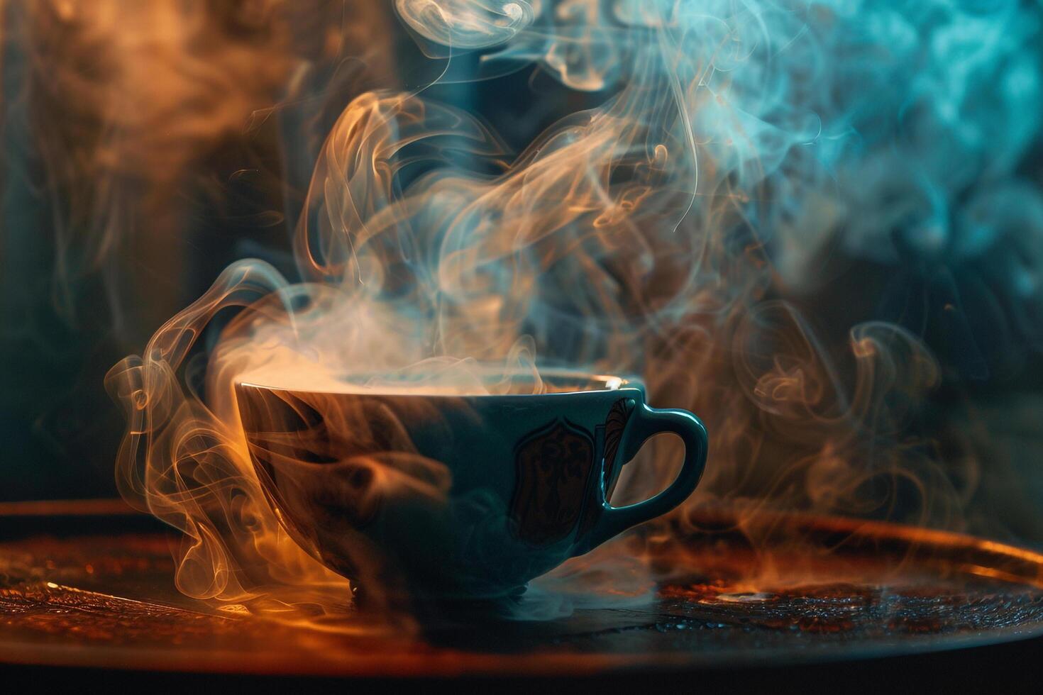 Cup of Coffee Being Steamed Background photo