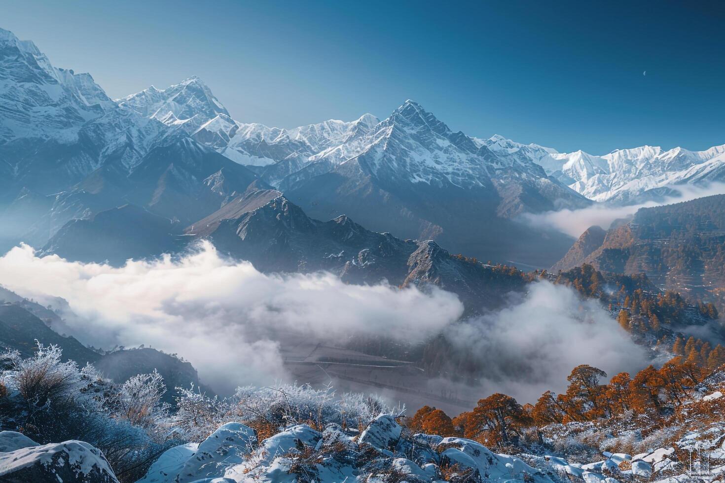 A View of the Mountains in Nepal Background photo