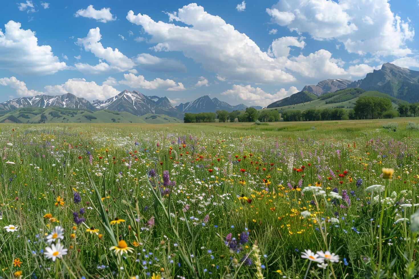 A Field of Wildflowers Background photo