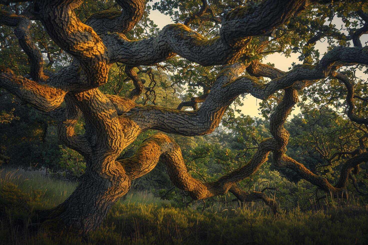 Tree with Branches and Leaves Background photo