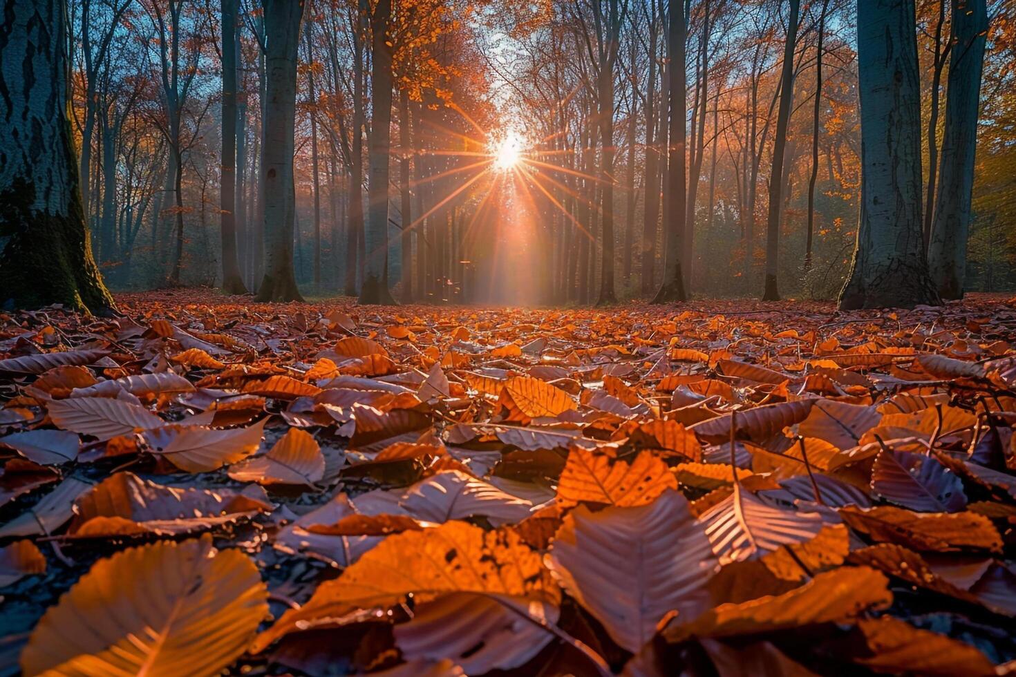 Autumn leaves background photo