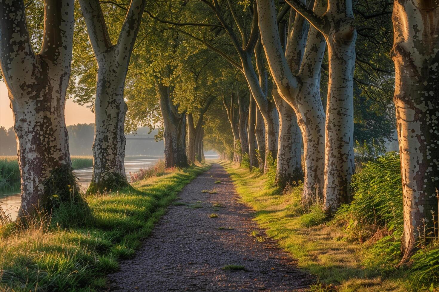 Path Lined with Trees Background photo