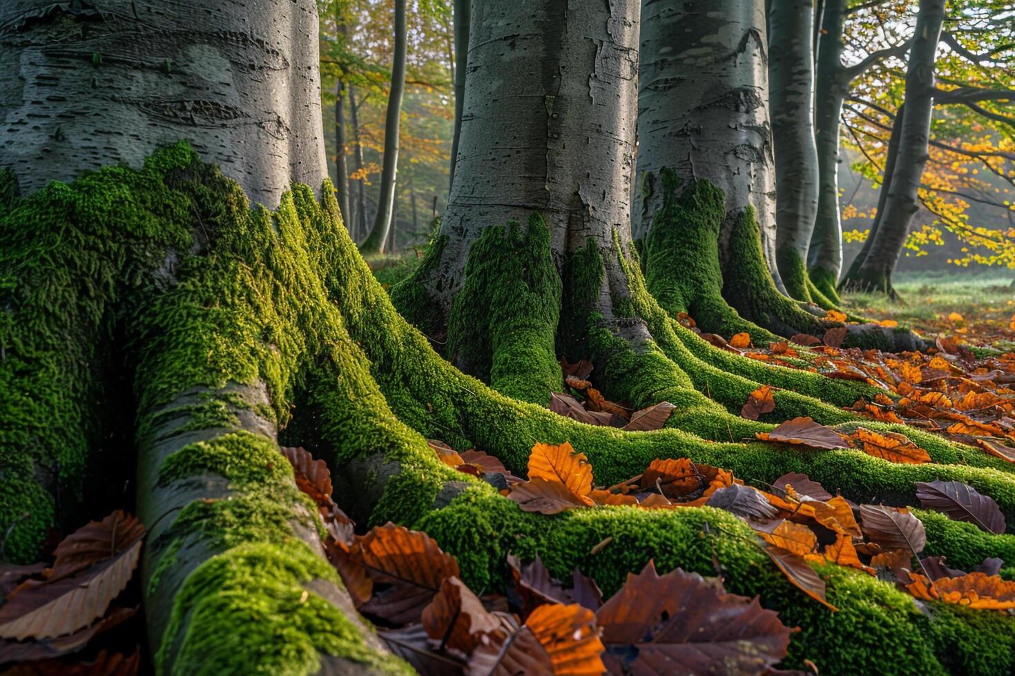 Autumn in the Beech Forest Background photo