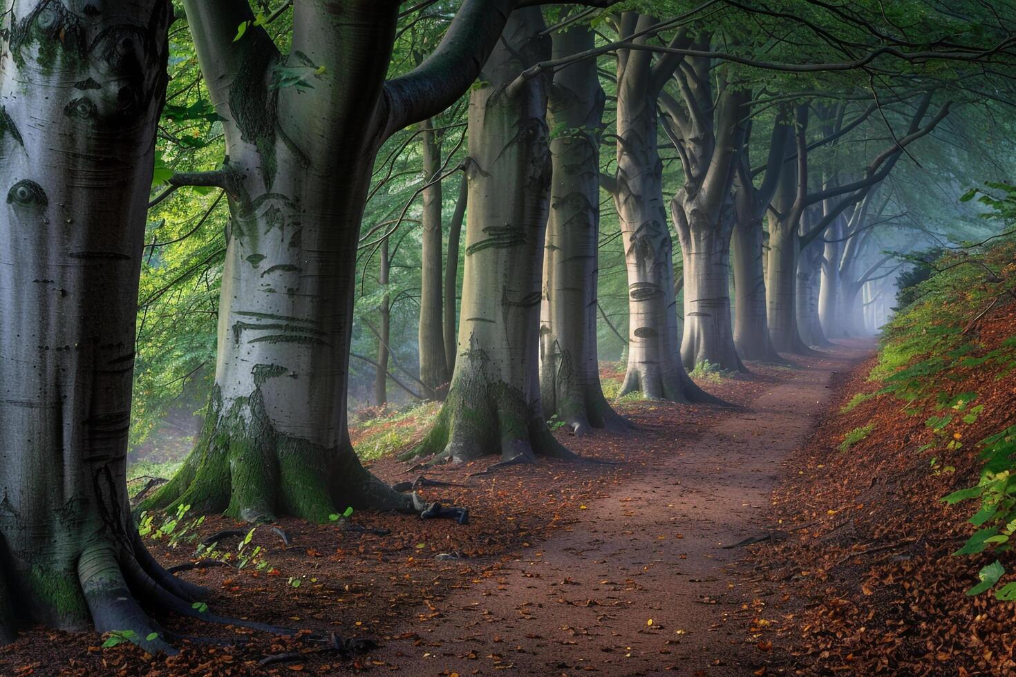 Dirt Path in the Woods Background photo