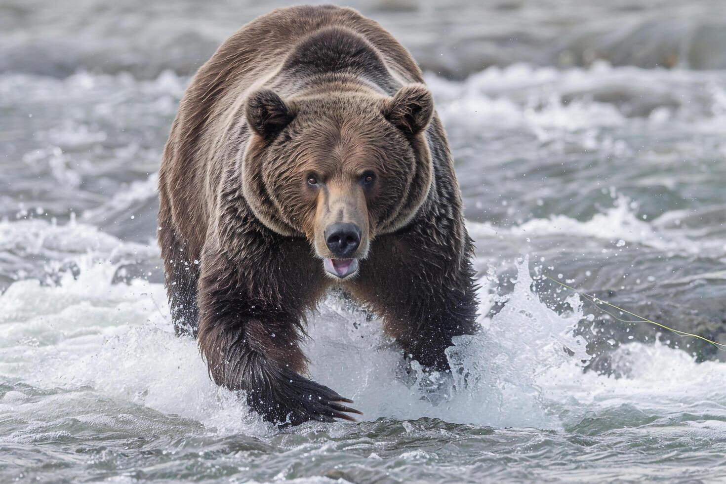 A Bear Is Walking in the Water Background photo