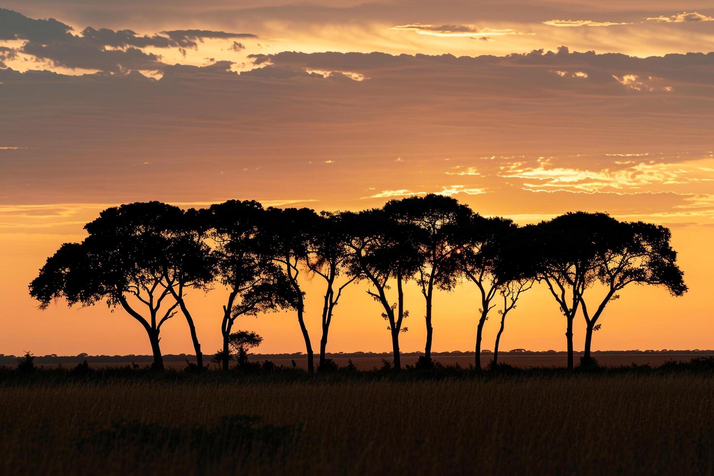 Group of Trees in Middle of Field Background photo