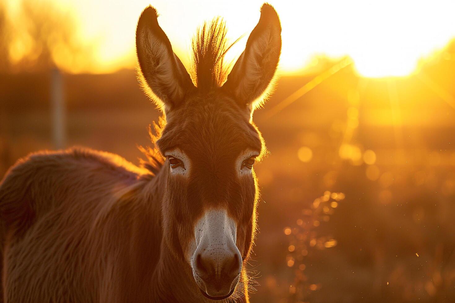 Donkey standing in a field background photo