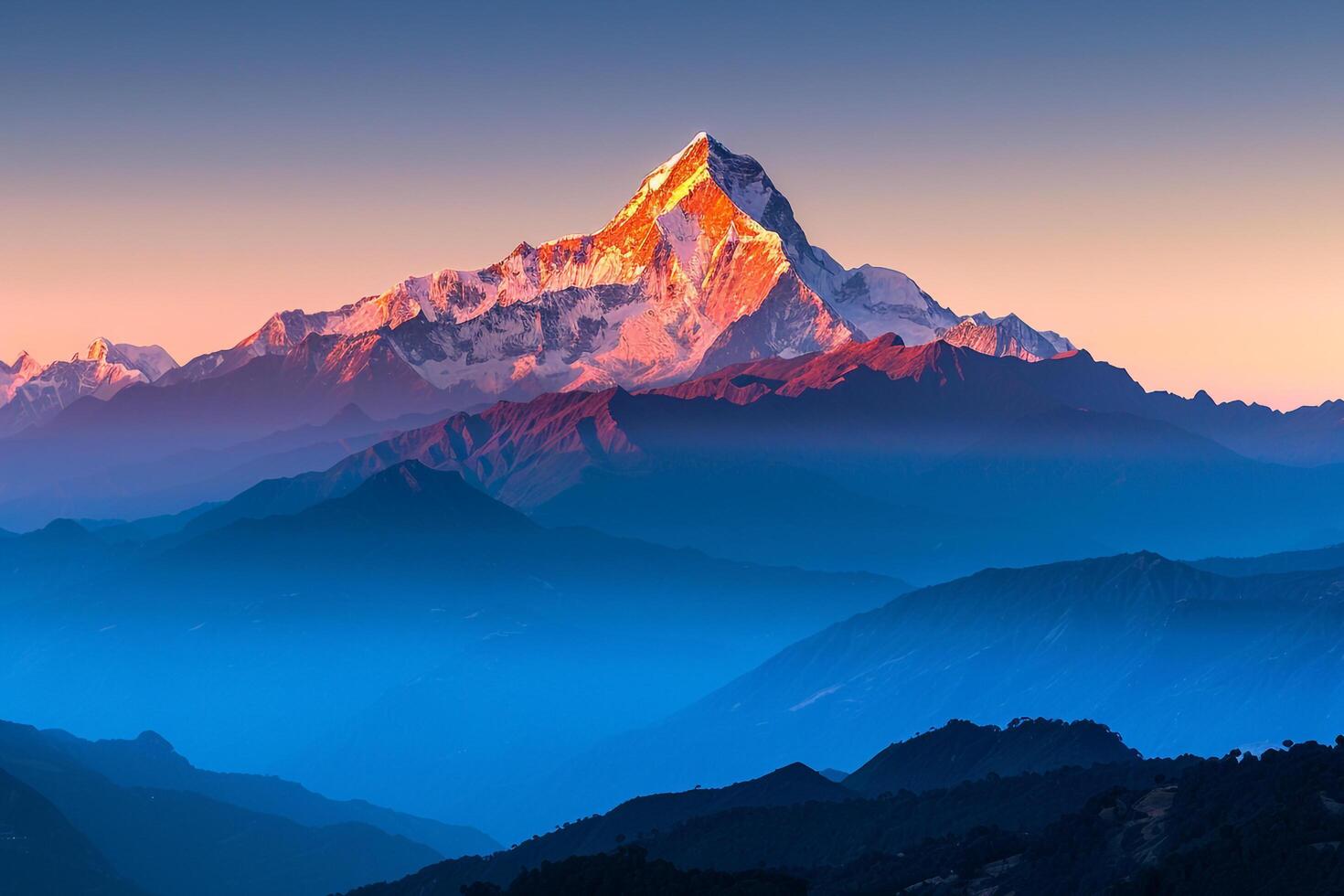 Mountain Range Seen in the Distance at Sunset Background photo