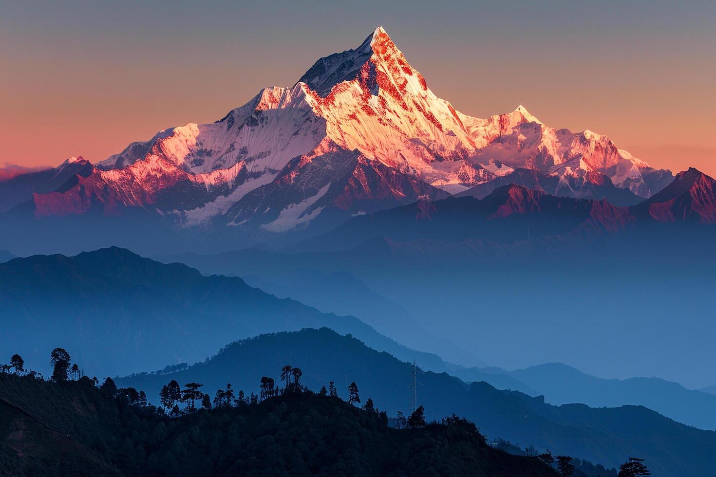Mountain Peak Seen in the Distance Background photo