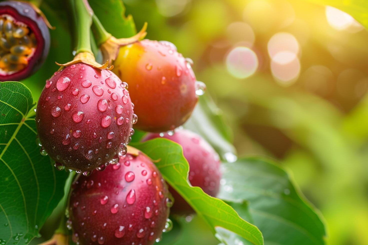 passion fruit on the tree photo