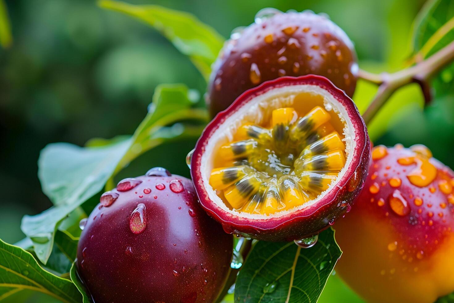 passion fruit is a fruit that is very popular in the tropics photo