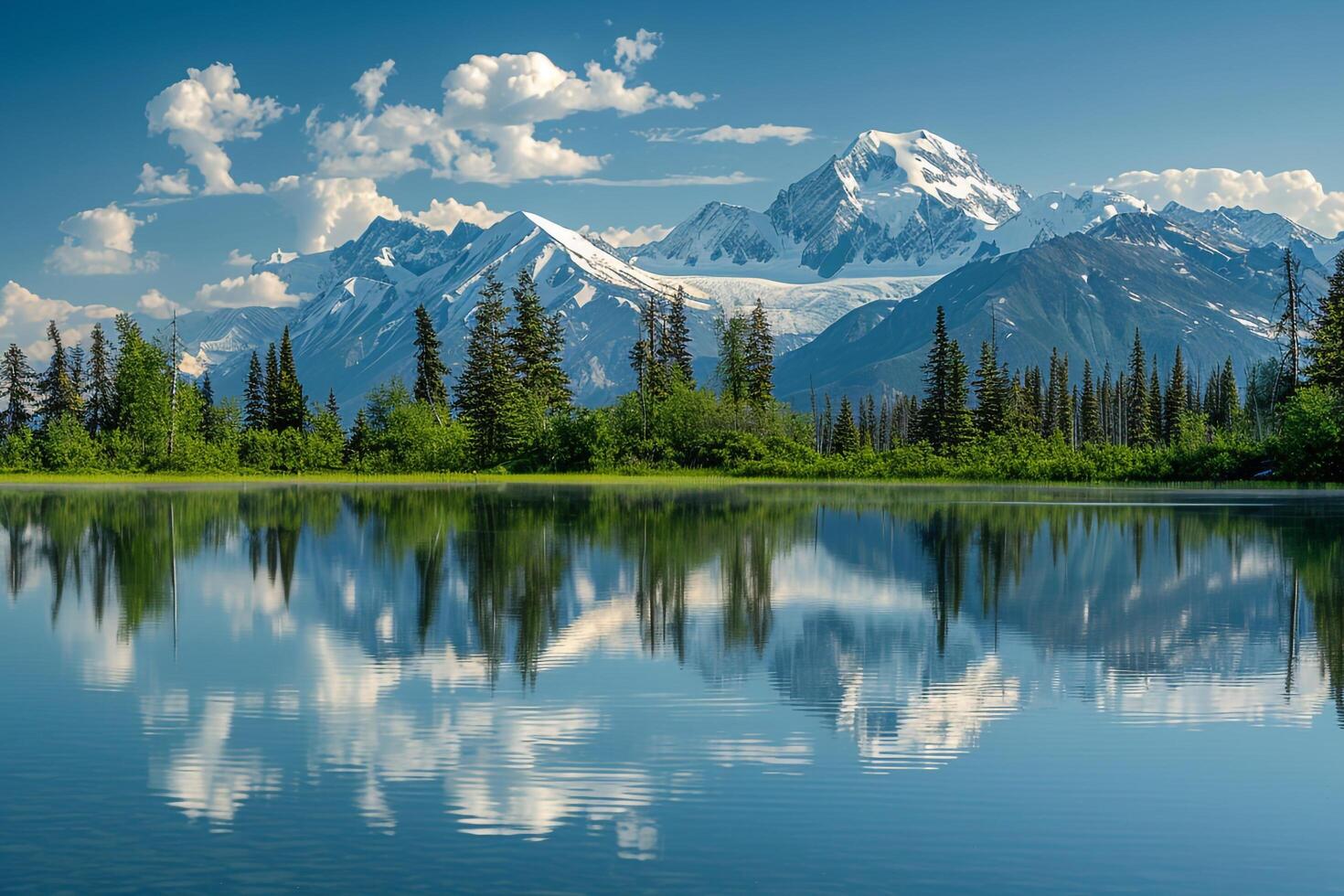 Mountain Range Reflected in a Lake Background photo