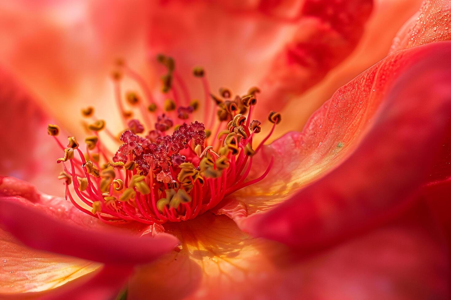 a  of a flower with a red center photo