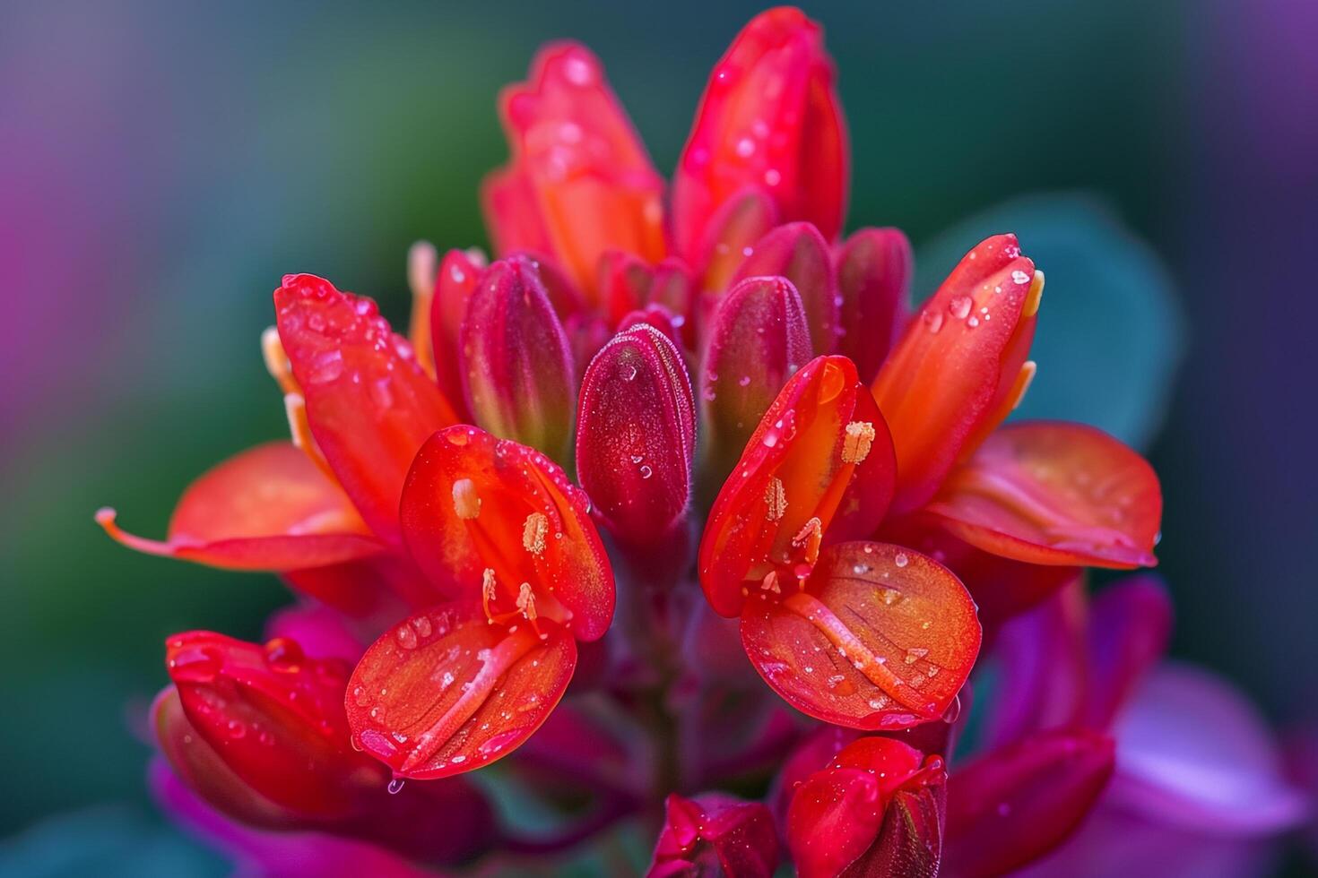a  of a flower with water droplets on it photo